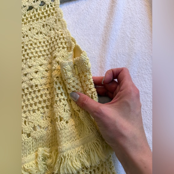 Maje Yellow and Lavender Crochet-knit maxi dress - Picture 8 of 8